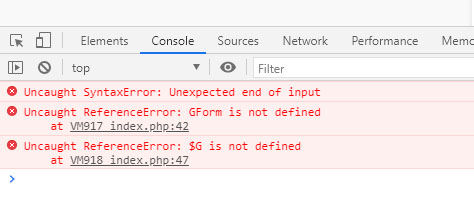 อยู่ๆก็มี Error GForm is not defined